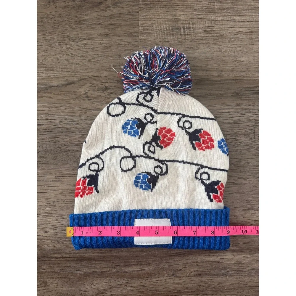 Miller Lite Buffalo Bills Knit Pom Beanie Hat Holiday Hops Blue Red White OSFM